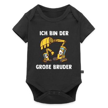Bagger Großer Bruder - Ich bin der Große Bruder - Baby Premium Kurzarmbody - Schwarz - Vorne