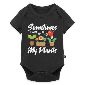 Parfois, j’humidifie mes plantes plus drôlement - Body à manches courtes Premium Bébé - noir - Devant