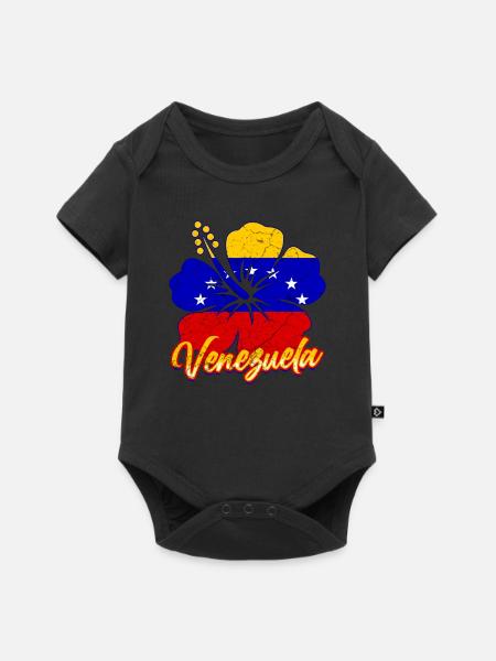 Venezuela - Baby Premium Kurzarmbody - Schwarz