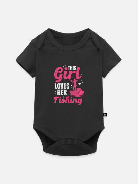 Anglerin - Baby Premium Kurzarmbody - Schwarz