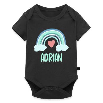 Adrian Nom Rainbow Baby - Body à manches courtes Premium Bébé - noir - Devant