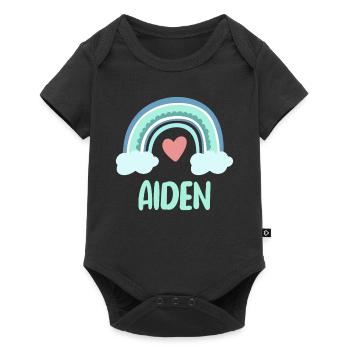 Aiden Nom Rainbow Baby - Body à manches courtes Premium Bébé - noir - Devant