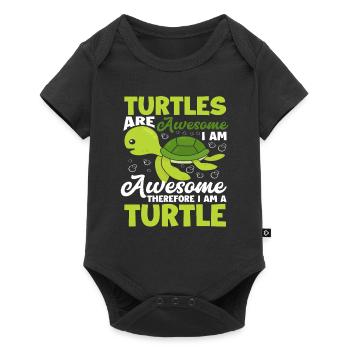 Tortue Drôle De Tortue Disant - Body à manches courtes Premium Bébé - noir - Devant
