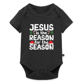 Xmas Christian Christmas Jesus is the reason - Baby Premium short-sleeve bodysuit - black - Front