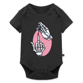 Nail Artist Skeleton Mains Vernis à ongles Nail Tech - Body à manches courtes Premium Bébé - noir - Devant