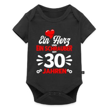 Perlenhochzeit Ehepaar 30. Hochzeitstag Geschenk - Baby Premium Kurzarmbody - Schwarz - Vorne