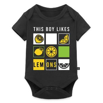 Boy Likes Citrons Fruits Limonade d'été - Body à manches courtes Premium Bébé - noir - Devant