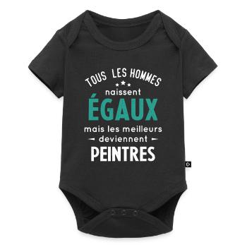 Les meilleurs hommes deviennent peintres - Body à manches courtes Premium Bébé - noir - Devant