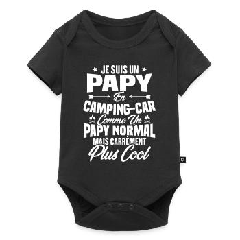 Je suis papy en camping-car comme un papy normal - Body à manches courtes Premium Bébé - noir - Devant