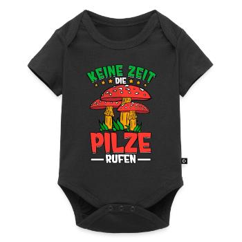 Pilzsammler Pilz Sucher - Baby Premium Kurzarmbody - Schwarz - Vorne