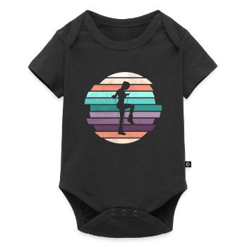 Retro Rope Jumping - Baby Premium Kurzarmbody - Schwarz - Vorne