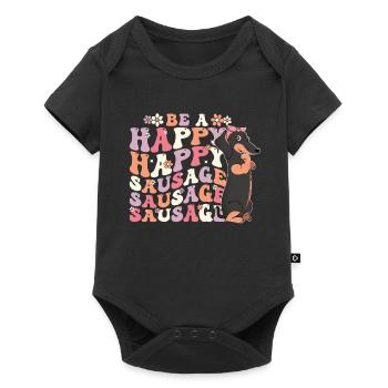 Be a Happy Sausage Dog Mom - Baby Premium short-sleeve bodysuit - black - Front