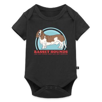 Basset Hound Chiens | Cadeau de propriétaire de chien - Body à manches courtes Premium Bébé - noir - Devant