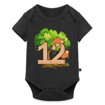 12th birthday | Sloth birthday | Sloth - Baby Premium short-sleeve bodysuit - black - Front
