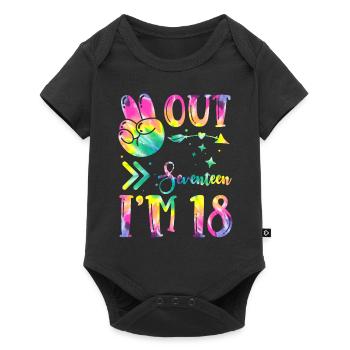 Peace Out Seventeen I'm 18 | Tie Dye Themed - Baby Premium short-sleeve bodysuit - black - Front