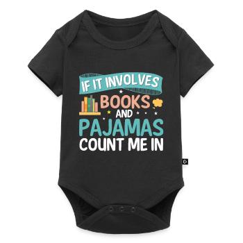Quand il s’agit de livres et de pyjamas - Body à manches courtes Premium Bébé - noir - Devant