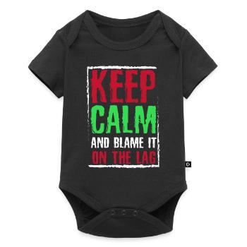 Restez calme et blâmez le décalage Funny Gaming - Body à manches courtes Premium Bébé - noir - Devant