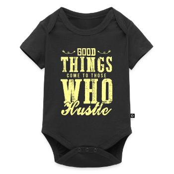 arbeit hustle - Baby Premium Kurzarmbody - Schwarz - Vorne