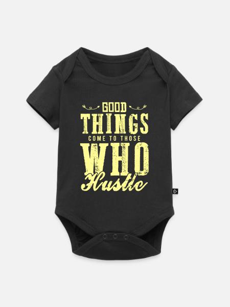 arbeit hustle - Baby Premium Kurzarmbody - Schwarz