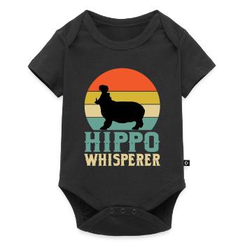 Funny Hippo Whisperer - Baby Premium short-sleeve bodysuit - black - Front