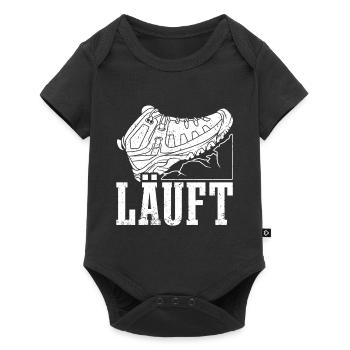 Läuft Wanderschuhe für Wanderer Wandern - Baby Premium Kurzarmbody - Schwarz - Vorne