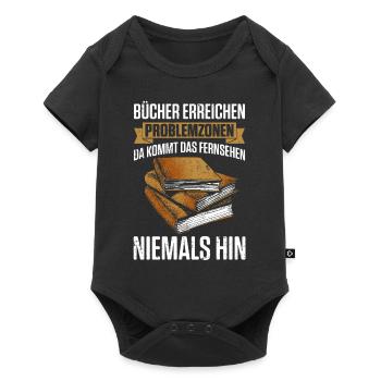 Bücher Erreichen Problemzonen, Da Kommt Das Fernse - Baby Premium Kurzarmbody - Schwarz - Vorne