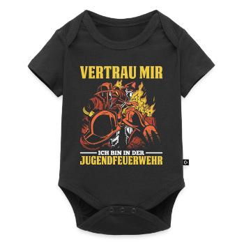 Vertrau Mir Ich Bin In Der Jugendfeuerwehr - Baby Premium Kurzarmbody - Schwarz - Vorne