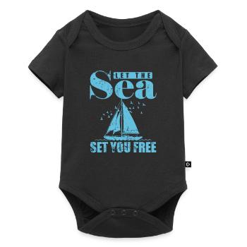 Laissez la mer vous mettre gratuitement au sport de voilier - Body à manches courtes Premium Bébé - noir - Devant