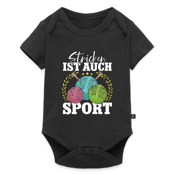 Häkeln - Baby Premium Kurzarmbody - Schwarz - Vorne