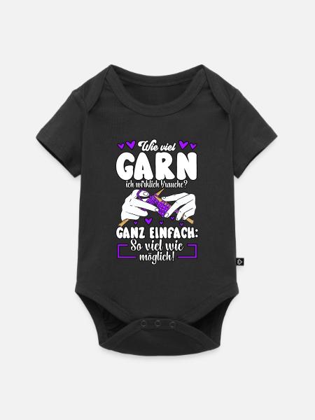 Häkeln - Baby Premium Kurzarmbody - Schwarz
