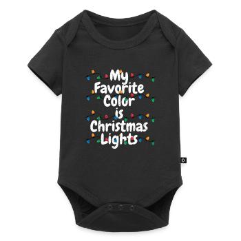 My favorite color is Christmas Lights Xmas - Baby Premium short-sleeve bodysuit - black - Front