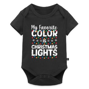 Xmas PJs Pyjamas Light My favorite color is - Baby Premium short-sleeve bodysuit - black - Front