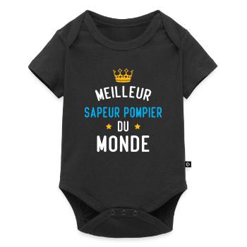 Cadeau Meilleur sapeur pompier du monde - Body à manches courtes Premium Bébé - noir - Devant