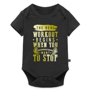 workout fitness - Baby Premium short-sleeve bodysuit - black - Front