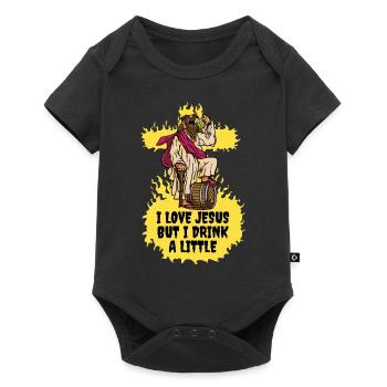 J’aime Jésus mais je bois un petit cadeau de Jésus - Body à manches courtes Premium Bébé - noir - Devant