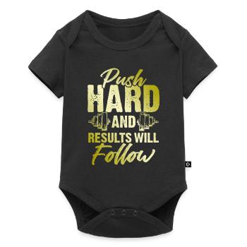 hard training fitness - Baby Premium short-sleeve bodysuit - black - Front