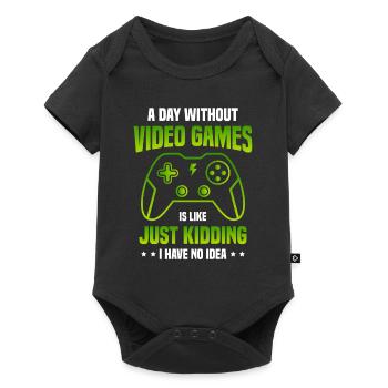 Controller Gamer Spielen Videospiel Joystick - Baby Premium Kurzarmbody - Schwarz - Vorne