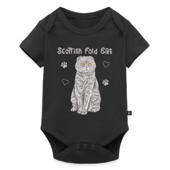 Scottish Folding Ear Cat Cadeau Scottish Fold - Body à manches courtes Premium Bébé - noir - Devant