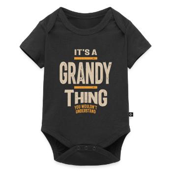 Männer Es ist eine grandiose Sache Lustiger Papa Opa - Baby Premium Kurzarmbody - Schwarz - Vorne