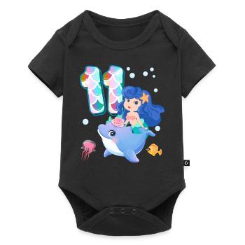 11th Birthday | Mermaid Birthday | - Baby Premium short-sleeve bodysuit - black - Front