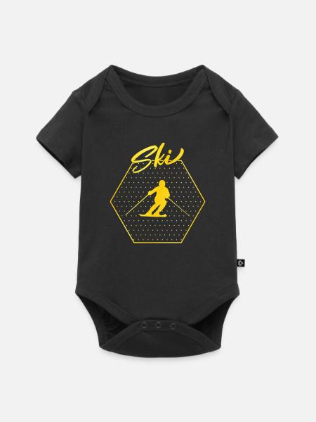 Ski - Baby Premium Kurzarmbody - Schwarz