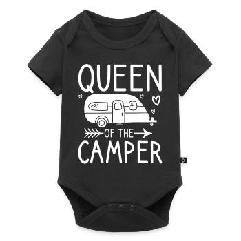 Queen of Camper Camping Caravan Outdoor Camping - Baby Premium short-sleeve bodysuit - black - Front