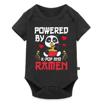 Powered by K-Pop and Ramen Korean - Baby Premium short-sleeve bodysuit - black - Front