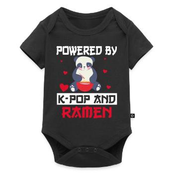 Propulsé par K-Pop et Ramen Korean Music - Body à manches courtes Premium Bébé - noir - Devant