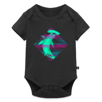 Vaporwave Hammerhead Shark - Baby Premium short-sleeve bodysuit - black - Front