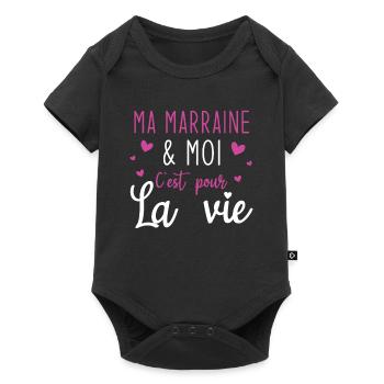 Ma marraine moi c'est pour la vie - Body à manches courtes Premium Bébé - noir - Devant
