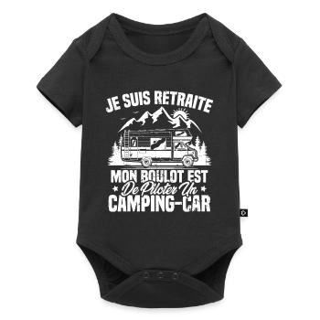 Je suis retraité et piloter un camping-car Cadeau - Body à manches courtes Premium Bébé - noir - Devant