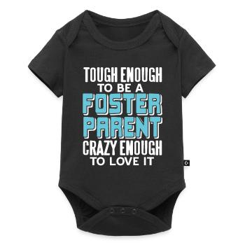 Tough Enough To Be A Foster Parent Cool Retro - Baby Premium short-sleeve bodysuit - black - Front