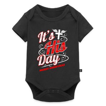 Christian C’est son jour Croix Joyeux Noël - Body à manches courtes Premium Bébé - noir - Devant