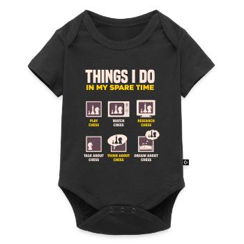 Drôle de joueur d’échecs Cadeau de joueur d’échecs - Body à manches courtes Premium Bébé - noir - Devant